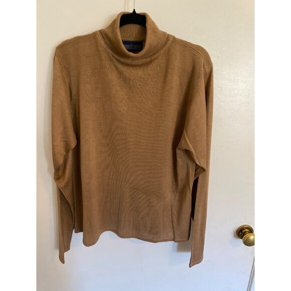 Herman Geist Turtleneck Sweater, size XL Silk Camel Tan Nice - Picture 5 of 12